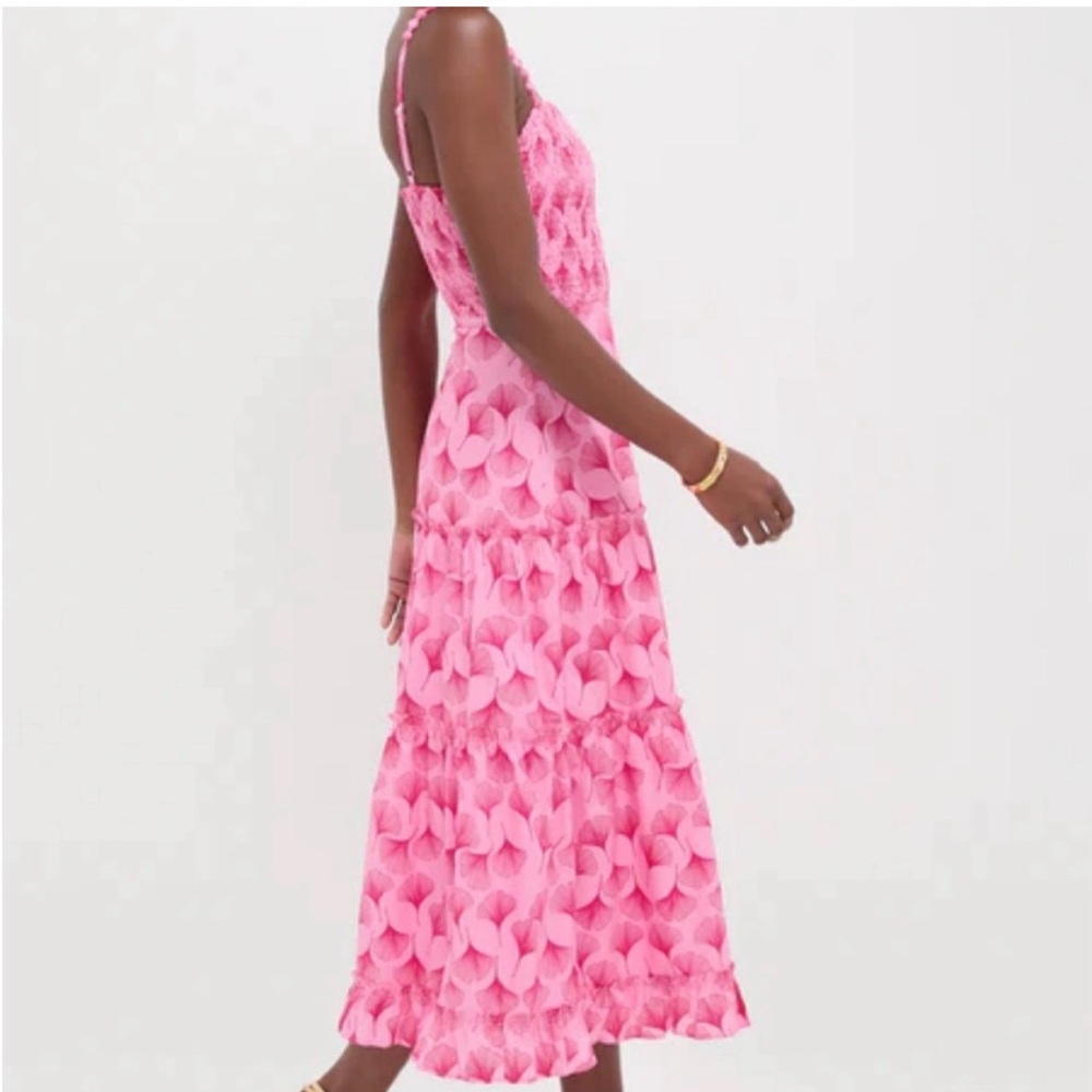 NWT TUCKERNUCK
Pink & Raspberry Ginkgo Floral Augustine Midi Dress. Size medium - Picture 2 of 5